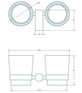 Стакан для ванной комнаты Haiba HB8408-4 двойной бронза